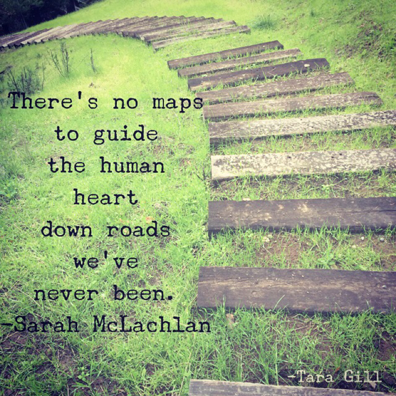 There's no maps to guide the human heart down roads we've never been. 